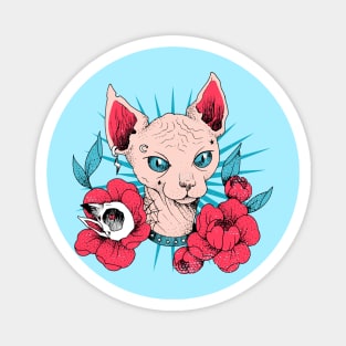 Vintage Retro Sphynx Cat Magnet